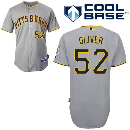 Andy Oliver #52 MLB Jersey-Pittsburgh Pirates Men's Authentic Road Gray Cool Base Baseball Jersey
